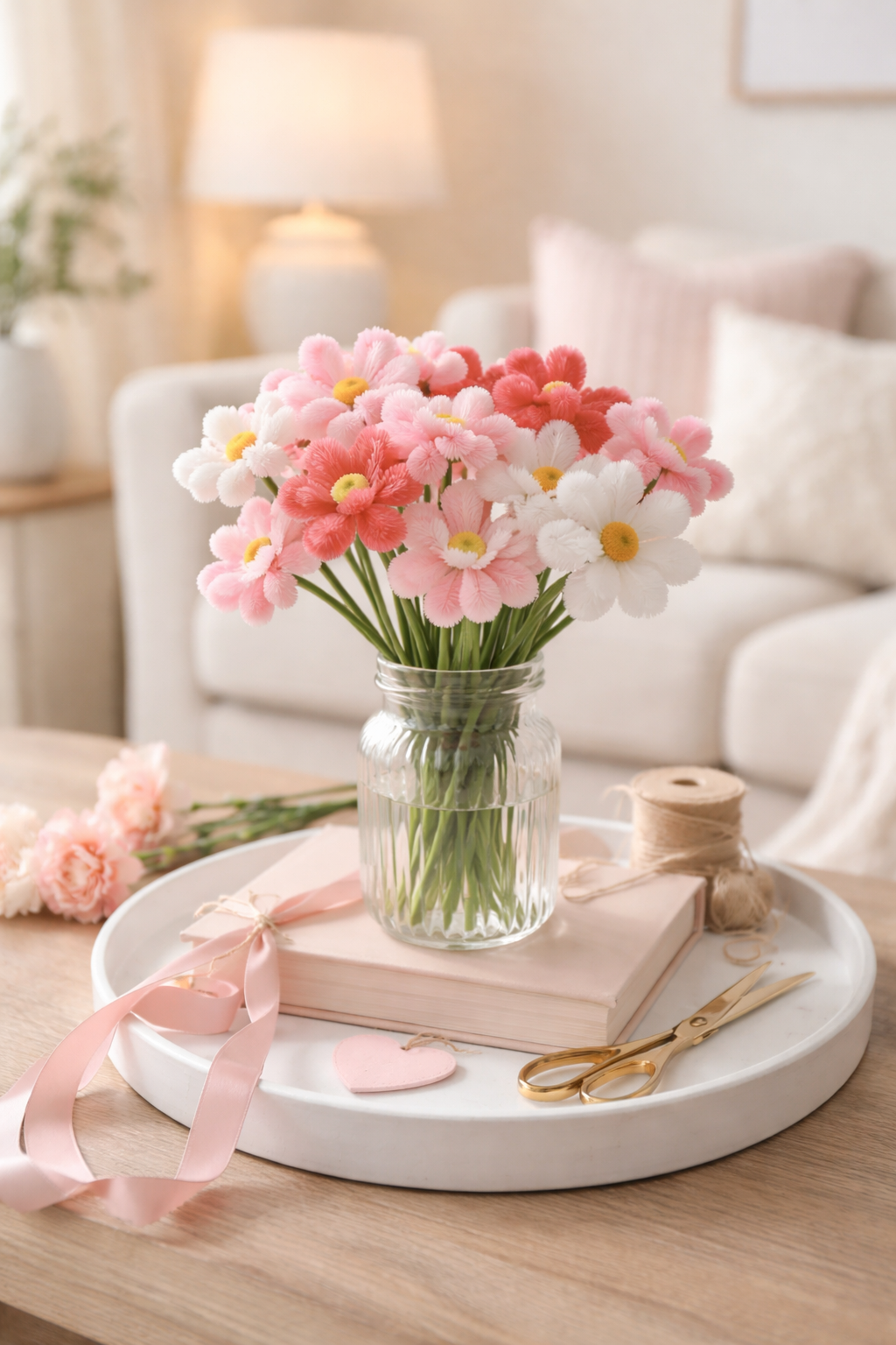 Affordable Handmade Valentine’s Decor You Can Gift: Pipe Cleaner Flower Bouquets